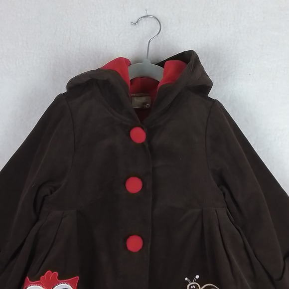 Maria Elena Size 6 Fleece Lined Corduroy Swing Coat in Brown w/ Embroidery‎ - Picture 4 of 12